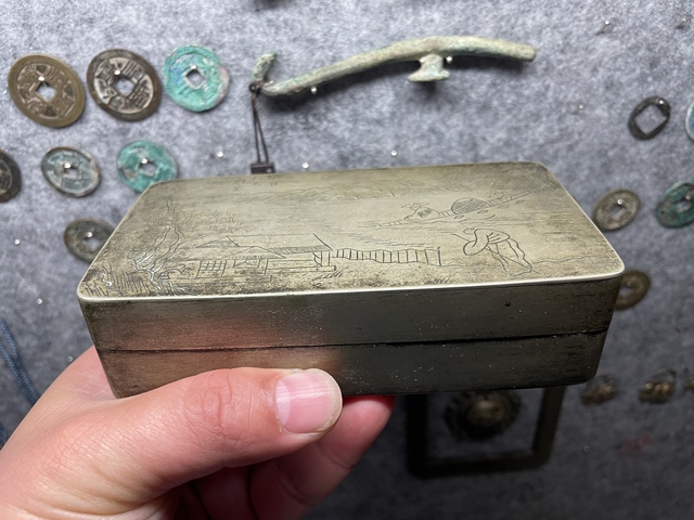 古玩銅器銅墨盒真品鑒賞圖
