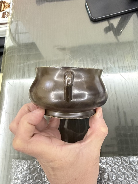 古玩銅器清中晚·銅雙耳爐  真品鑒賞圖