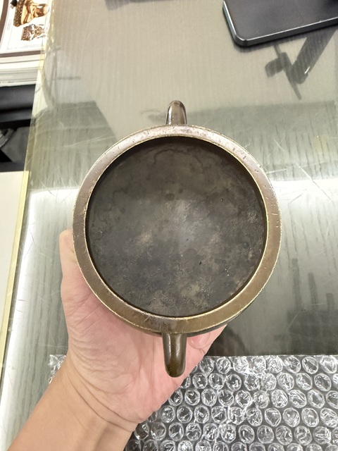 古玩銅器清中晚·銅雙耳爐  真品鑒賞圖