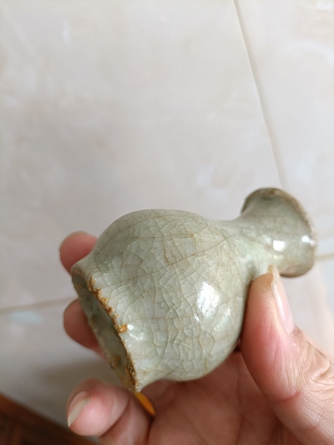 古玩陶瓷龍泉青瓷玉壺春瓶真品鑒賞圖