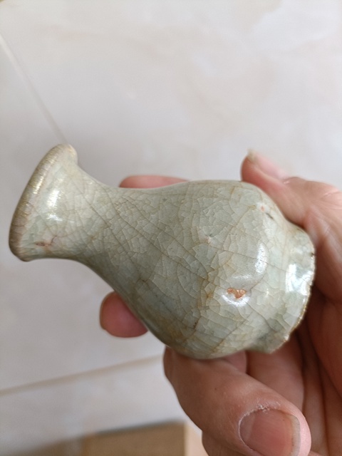 古玩陶瓷龍泉青瓷玉壺春瓶真品鑒賞圖