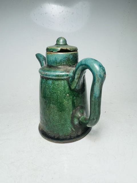 古玩陶瓷同記款窯變綠釉執壺拍賣，當前價格199元