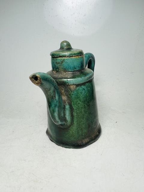 古玩陶瓷同記款窯變綠釉執壺拍賣，當前價格199元