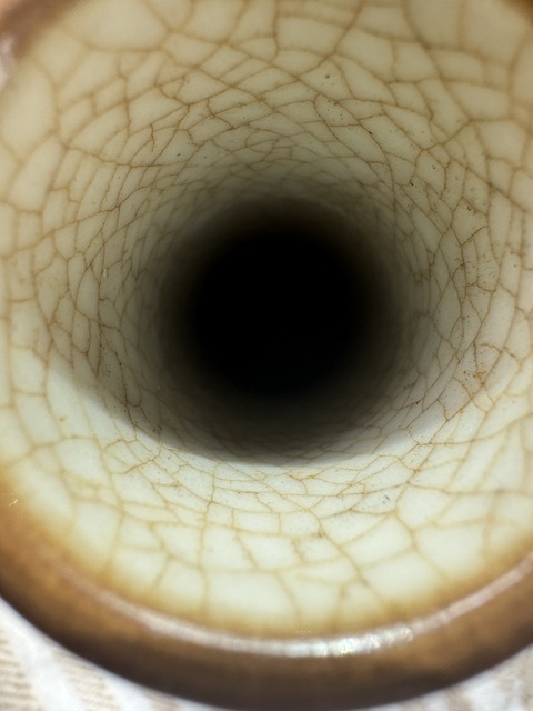 古玩陶瓷哥釉天球瓶真品鑒賞圖