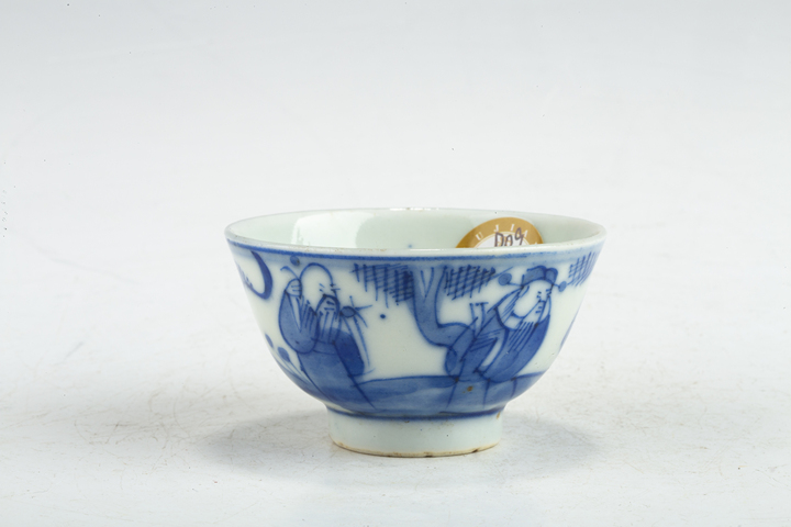 古玩陶瓷清晚·青花福祿壽三星人物紋杯真品鑒賞圖