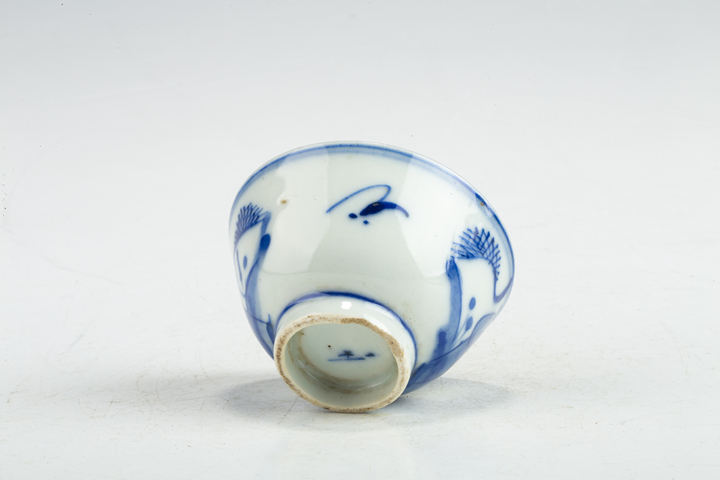 古玩陶瓷清晚·青花福祿壽三星人物紋杯真品鑒賞圖