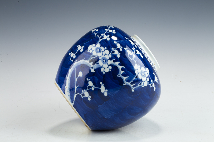 古玩陶瓷清晚·青花留白冰梅紋罐真品鑒賞圖