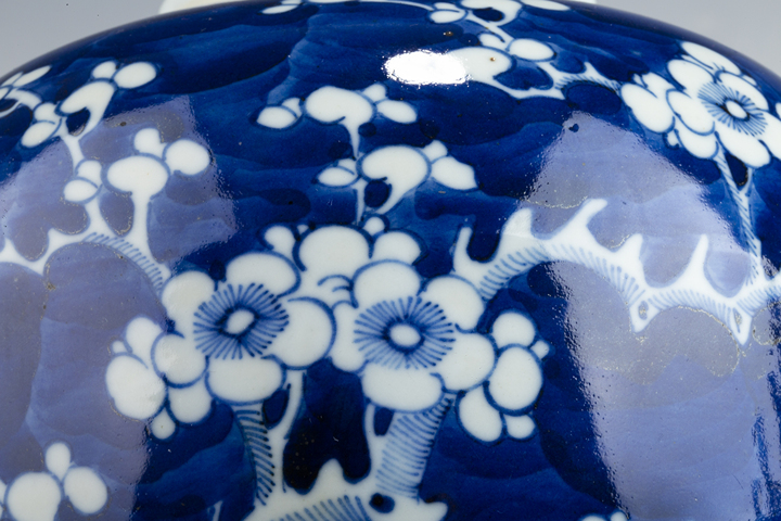 古玩陶瓷清晚·青花留白冰梅紋罐真品鑒賞圖