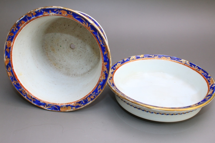 古玩陶瓷清乾隆·藍料彩描金花卉紋花盆一套真品鑒賞圖