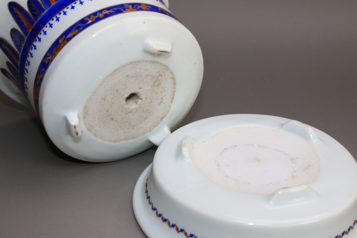 古玩陶瓷清乾隆·藍料彩描金花卉紋花盆一套真品鑒賞圖