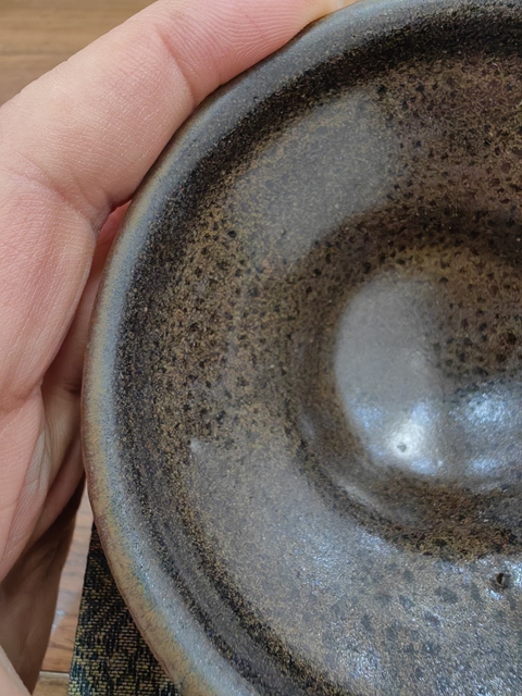 古玩陶瓷福清窯芝麻釉束口盞真品鑒賞圖