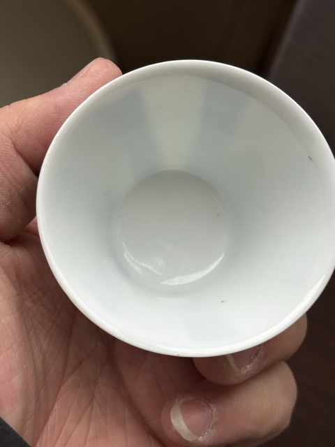 古玩陶瓷壽字紋青花馬蹄杯真品鑒賞圖