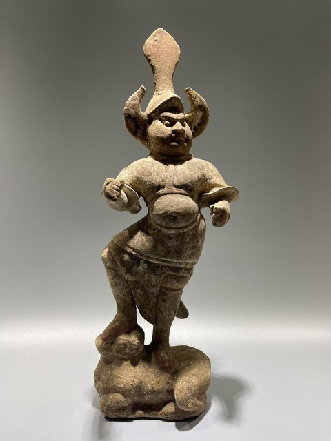 古玩陶瓷唐·彩繪天王俑拍賣，當前價格5500元