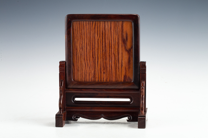 古玩陶瓷清中晚·粉彩博古紋硯屏真品鑒賞圖