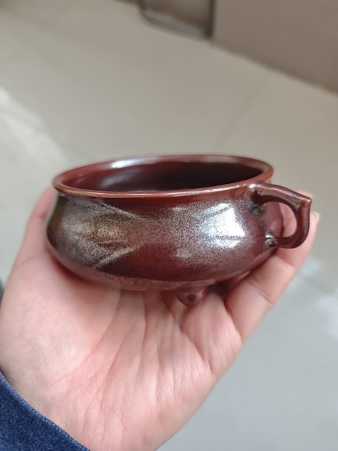 古玩陶瓷三足雙耳香爐真品鑒賞圖