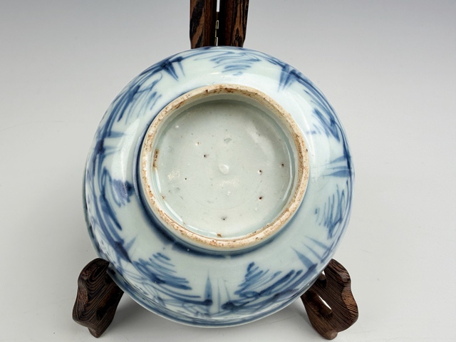 古玩陶瓷明中期·青花龜背錦紋碗真品鑒賞圖