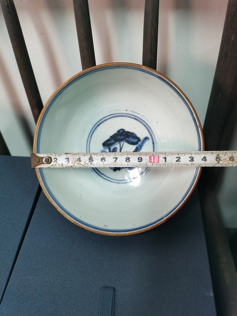 古玩陶瓷明末清初 青花鳳凰花卉紋碗真品鑒賞圖