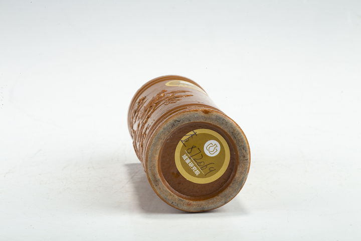 古玩陶瓷晚清民國·黃釉雕瓷花鳥紋香筒真品鑒賞圖