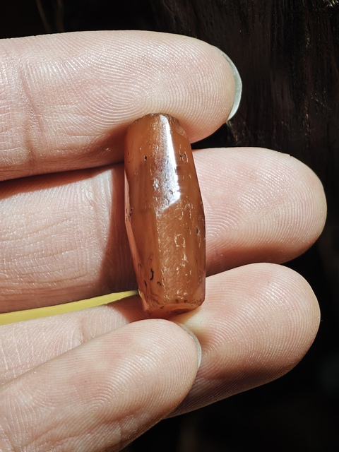 古玩雜項多棱瑪瑙珠真品鑒賞圖