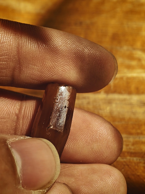 古玩雜項多棱瑪瑙珠真品鑒賞圖