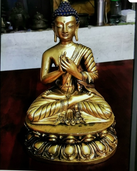 古玩銅器銅釋迦摩尼真品鑒賞圖