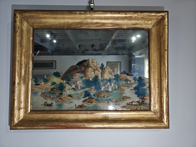 古玩字畫十三行玻璃畫真品鑒賞圖