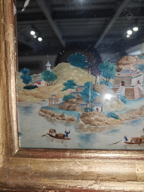 古玩字畫十三行玻璃畫真品鑒賞圖