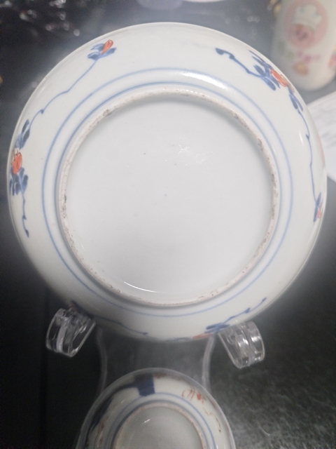 古玩陶瓷青花礬紅描金杯碟真品鑒賞圖