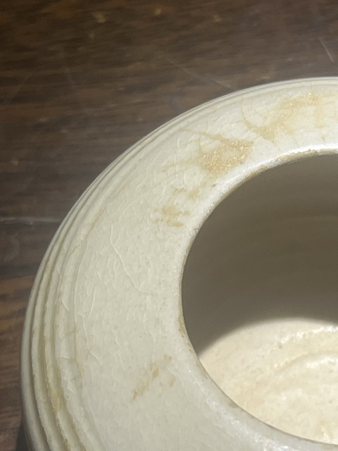 古玩陶瓷青白釉圍棋罐，確認了真品鑒賞圖