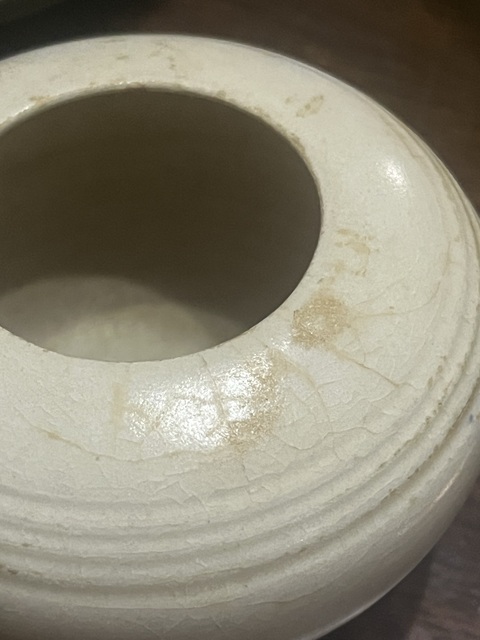 古玩陶瓷青白釉圍棋罐，確認了真品鑒賞圖