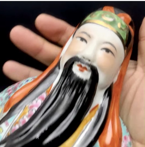 古玩陶瓷粉彩人物塑像真品鑒賞圖