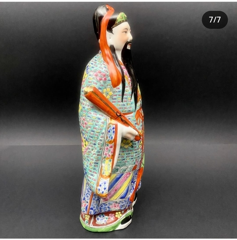 古玩陶瓷粉彩人物塑像真品鑒賞圖