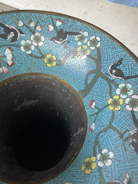 古玩銅器景泰藍瓶真品鑒賞圖