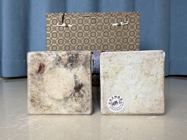 古玩陶瓷清康熙 青花五彩山水人物博古花鳥紋四方瓶一對拍賣，當前價格20000元