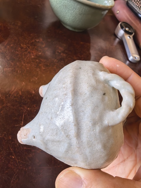 古玩陶瓷卵白釉雙耳三足爐真品鑒賞圖