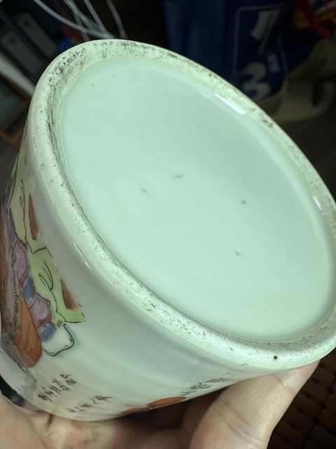 古玩陶瓷粉彩無雙譜人物蓋缸真品鑒賞圖