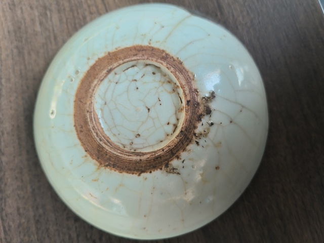 古玩陶瓷青花魚藻紋臥足盤真品鑒賞圖