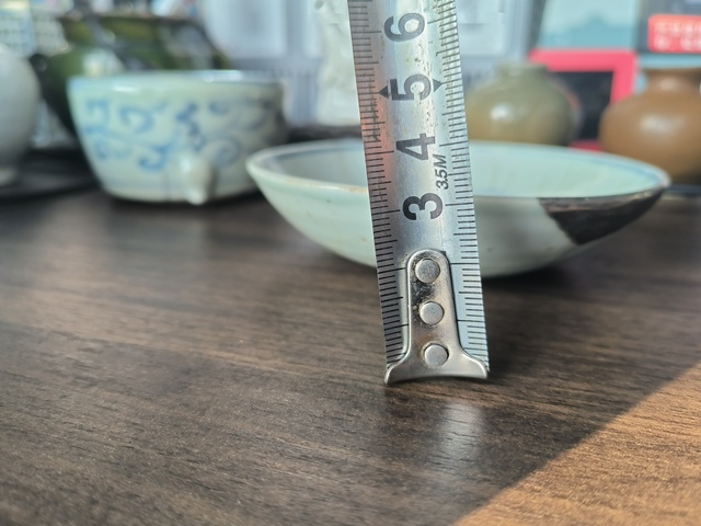 古玩陶瓷青花魚藻紋臥足盤真品鑒賞圖