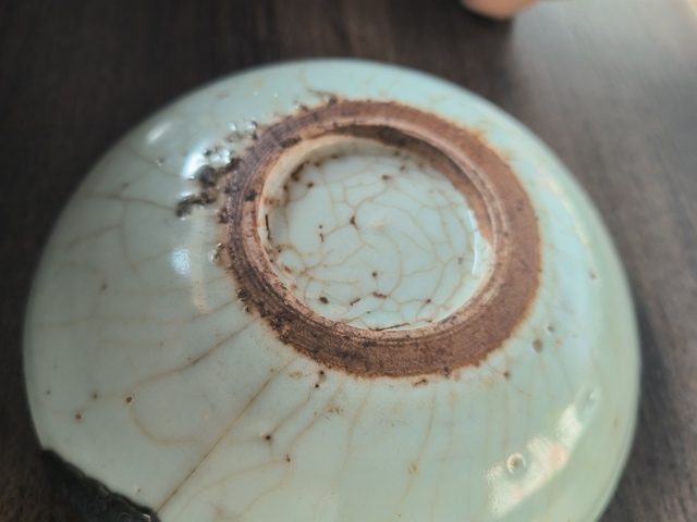 古玩陶瓷青花魚藻紋臥足盤真品鑒賞圖