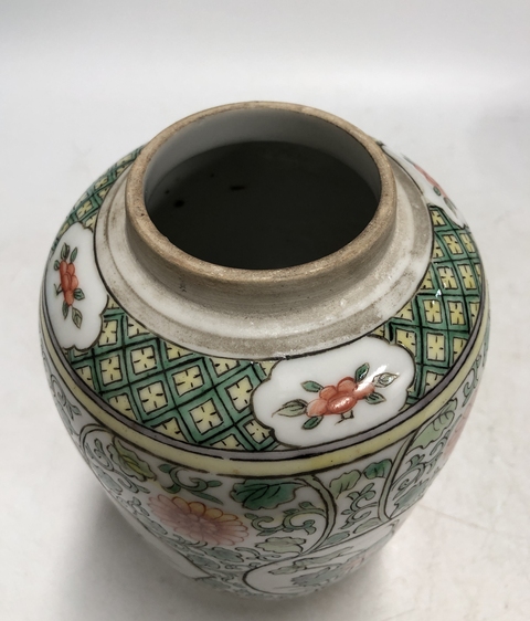 古玩陶瓷清晚·五彩開窗花卉紋罐拍賣，當前價格5699元