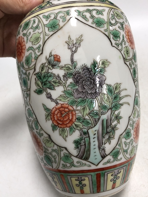 古玩陶瓷清晚·五彩開窗花卉紋罐拍賣，當前價格5699元