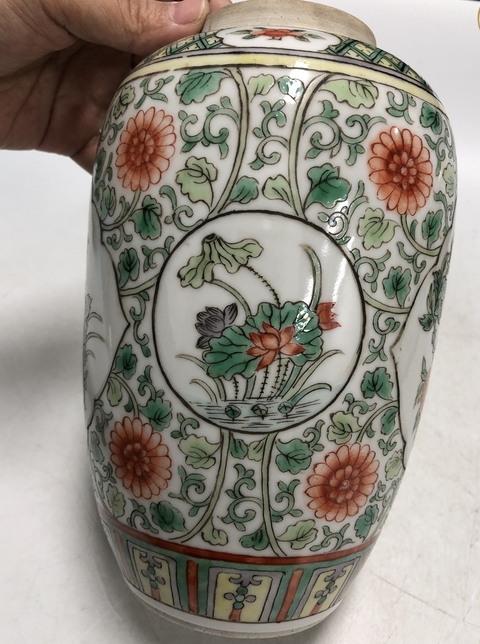 古玩陶瓷清晚·五彩開窗花卉紋罐拍賣，當前價格5699元