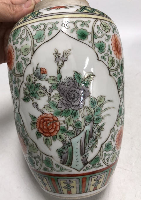 古玩陶瓷清晚·五彩開窗花卉紋罐拍賣，當前價格5699元