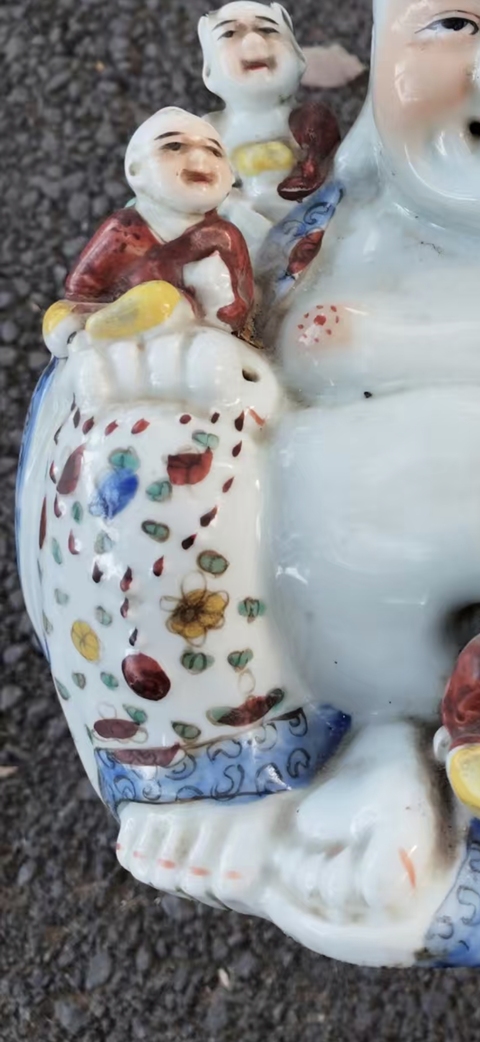 古玩陶瓷粉彩五子鬧佛真品鑒賞圖