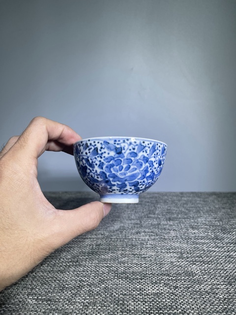 古玩陶瓷晚清.青花杯(小茶碗)拍賣，當前價格266元