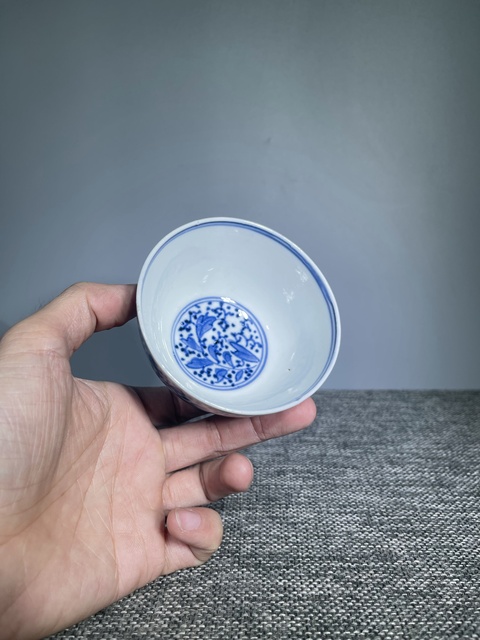 古玩陶瓷晚清.青花杯(小茶碗)拍賣，當前價格266元