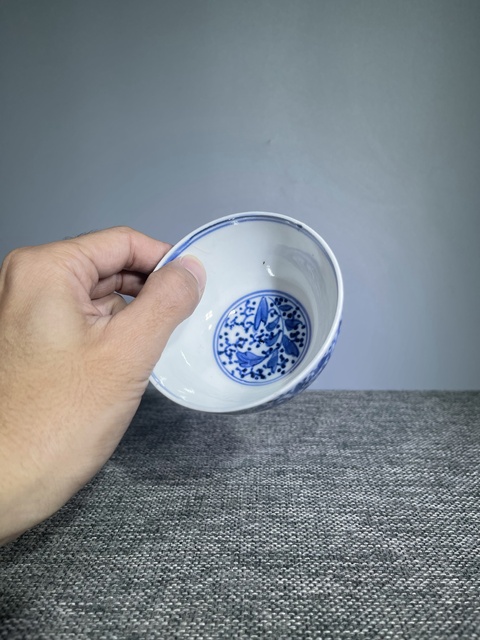 古玩陶瓷晚清.青花杯(小茶碗)拍賣，當前價格266元