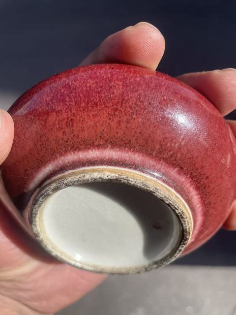 古玩陶瓷郎紅釉水盂真品鑒賞圖