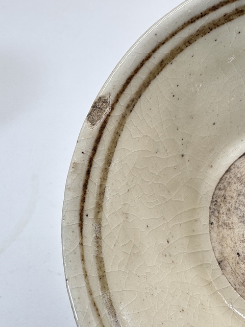 古玩陶瓷磁州窯白釉褐彩花卉紋碗真品鑒賞圖