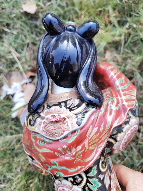 古玩陶瓷粉彩人物瓷像（日本）真品鑒賞圖